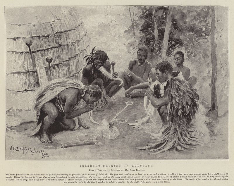 Insangho-Rauchen in Zululand von Henry Charles Seppings Wright