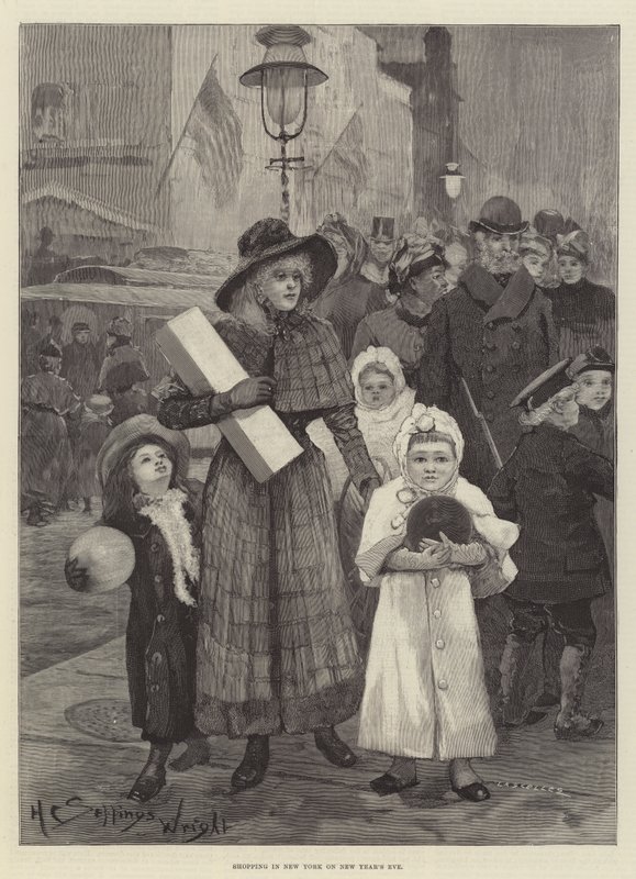 Einkaufen in New York an Silvester von Henry Charles Seppings Wright