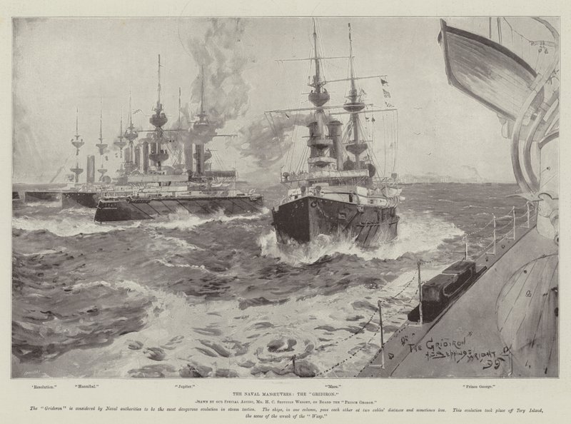 Die Marine-Manöver, das Gridiron von Henry Charles Seppings Wright