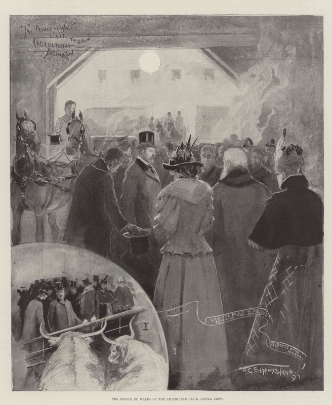 Der Prinz von Wales auf der Smithfield Club Cattle Show von Henry Charles Seppings Wright