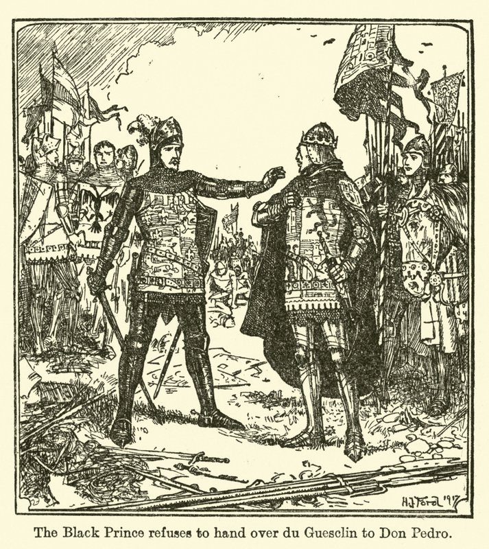 Der Schwarze Prinz weigert sich, du Guesclin an Don Pedro zu übergeben von Henry Justice Ford