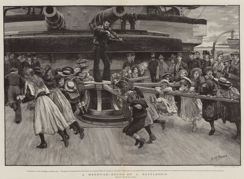 Ein Karussell auf einem Kriegsschiff von Henry Marriott Paget