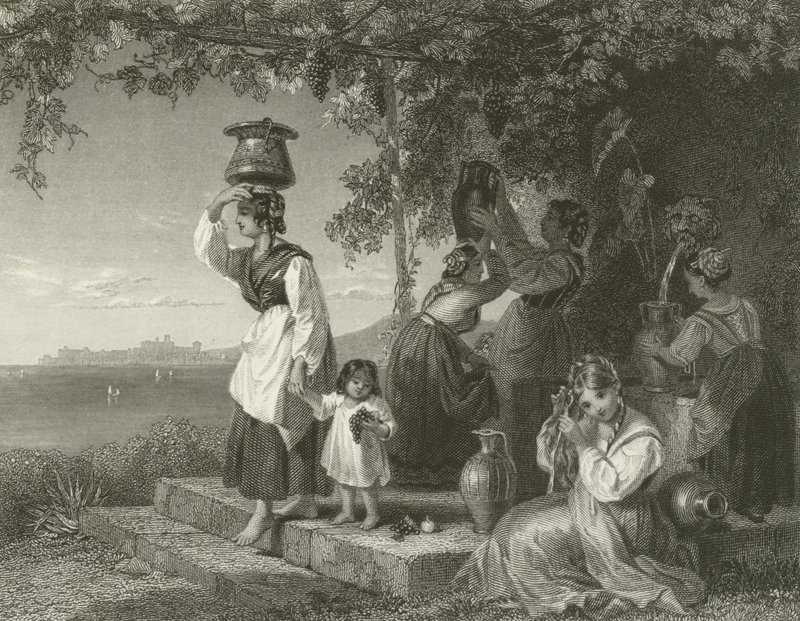 Italienische Bauernmädchen von Henry Penry Williams