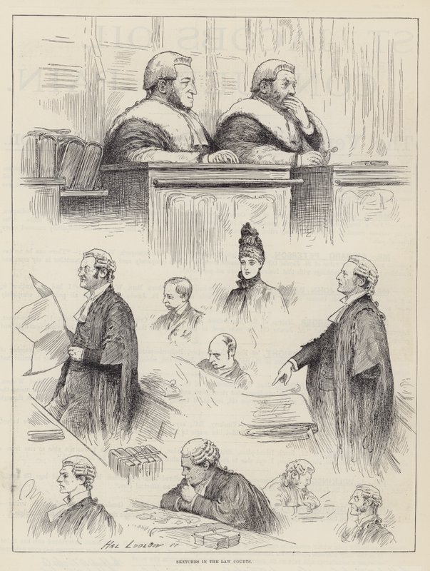 Skizzen in den Gerichten von Henry Stephen Ludlow