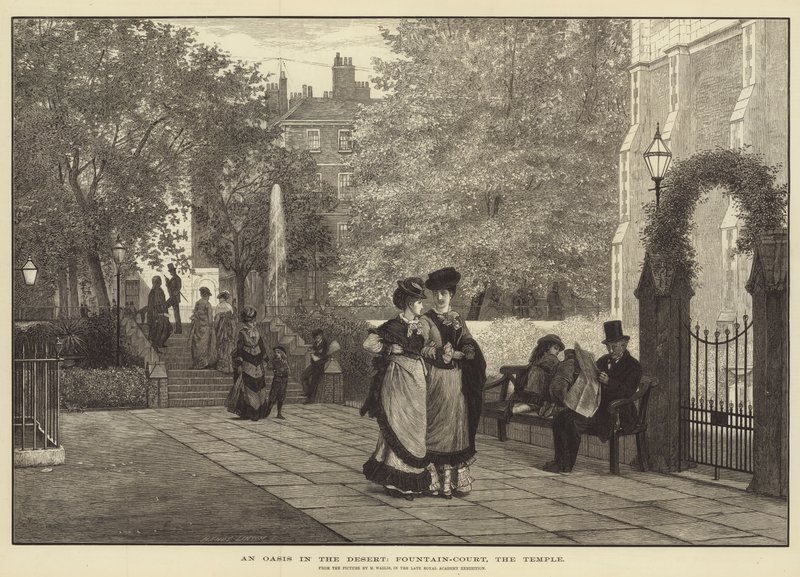 Eine Oase in der Wüste, Fountain-Court, der Tempel von Henry Wallis