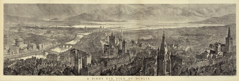 Vogelperspektive von Dublin von Henry William Brewer