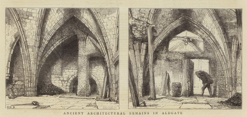 Alte architektonische Überreste in Aldgate von Henry William Brewer