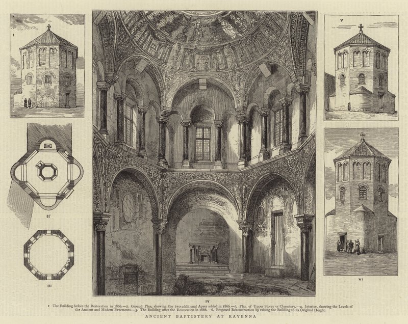 Altes Baptisterium in Ravenna von Henry William Brewer