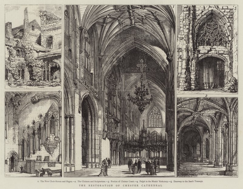 Die Restaurierung der Kathedrale von Chester von Henry William Brewer