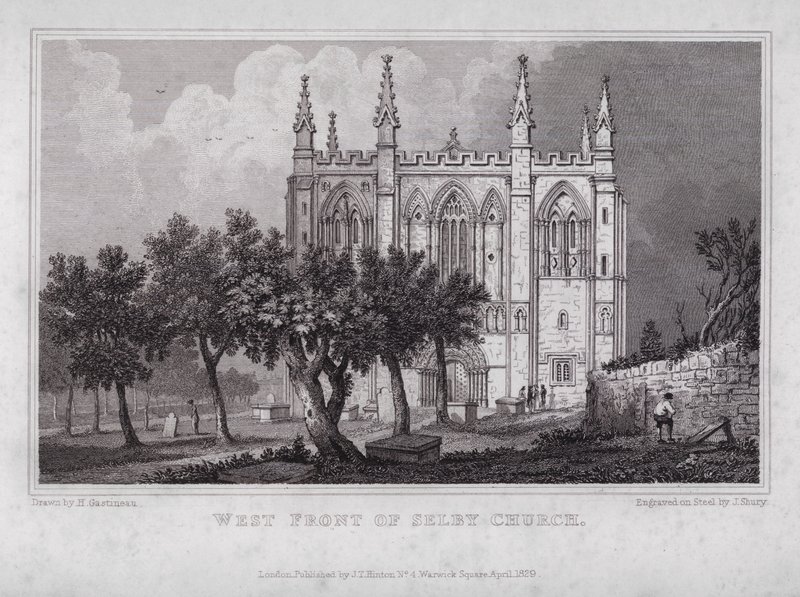 Westfassade der Selby Kirche von Henry (after) Gastineau