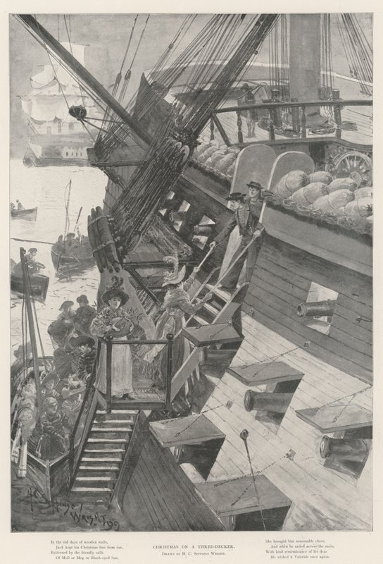 Weihnachten auf einem Dreidecker von Henry Charles Seppings Wright