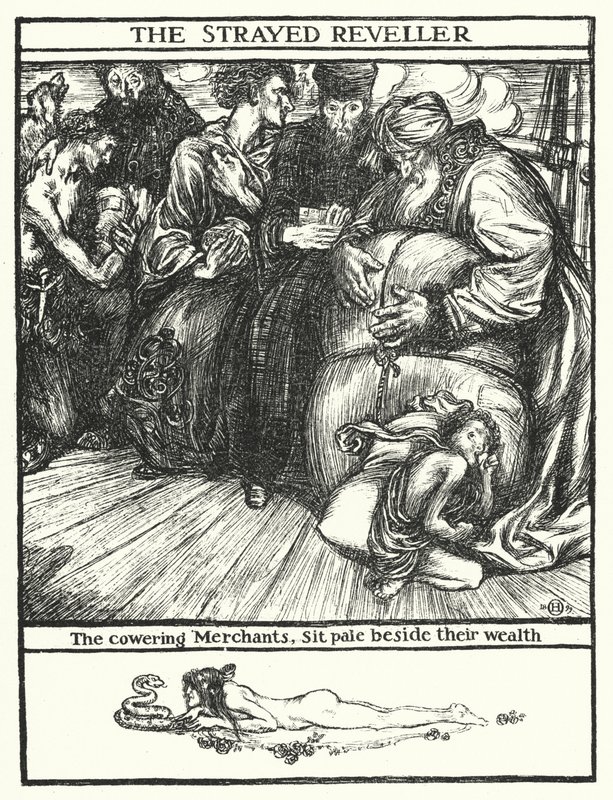 Matthew Arnold Gedicht: Der verirrte Zecher (Gravur) von Henry Ospovat