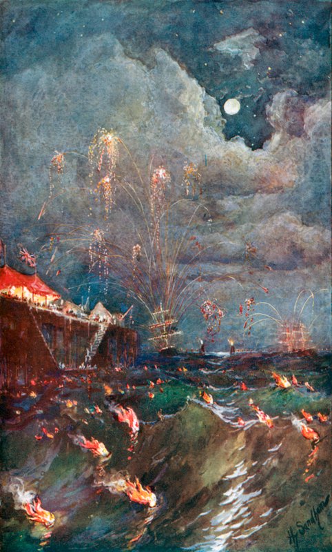 Die Beleuchtung der Brandung in Madras von Henry Sandham