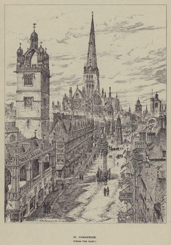 Cheapside, vom Osten von Henry William Brewer