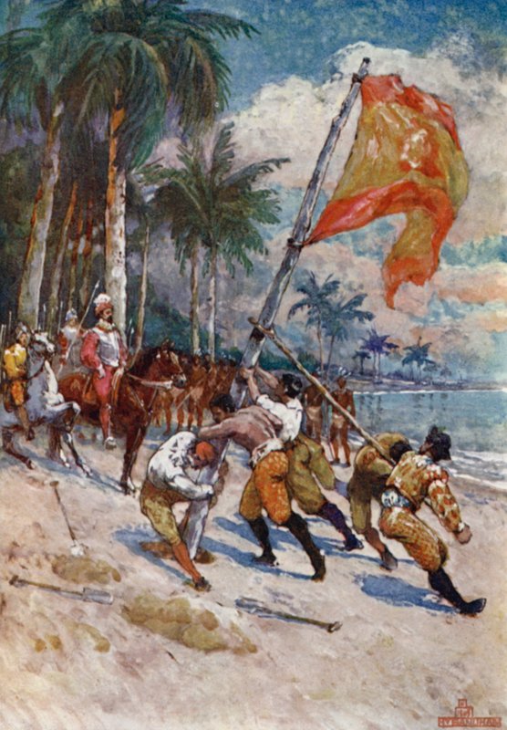 Die spanische Flagge in Florida von Henry after Sandham