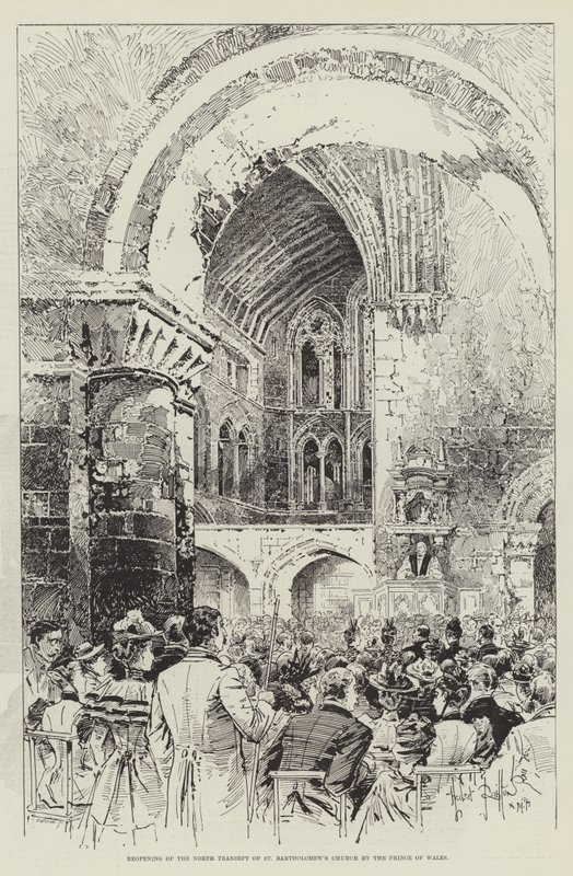 Wiedereröffnung des Nordquerhauses der St. Bartholomäuskirche durch den Prinzen von Wales von Herbert Railton