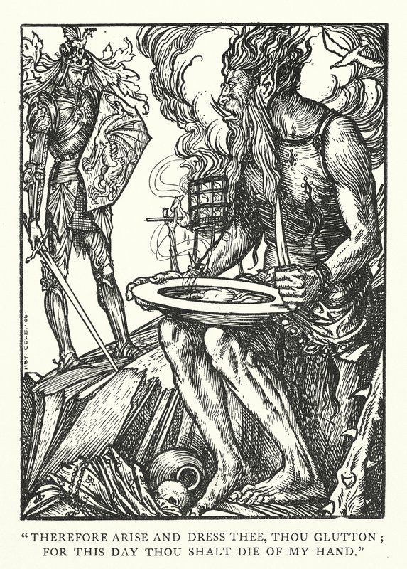 Der Riese von Saint Michael (Gravur) von Herbert Cole