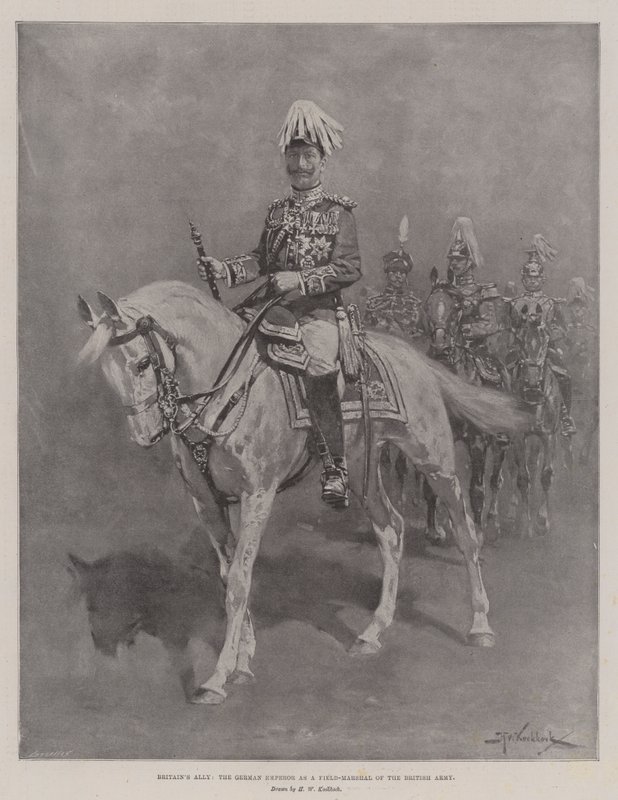 Britanniens Verbündeter, der deutsche Kaiser als Feldmarschall der britischen Armee von Hermanus Willem Koekkoek