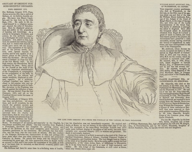 Nachruf auf kürzlich verstorbene bedeutende Personen von Hippolyte Delaroche