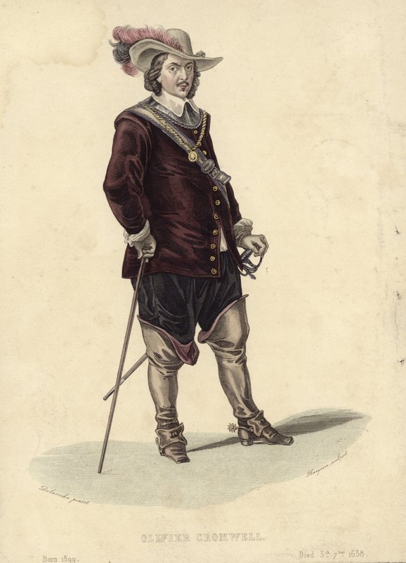 Porträt von Oliver Cromwell von Hippolyte Delaroche