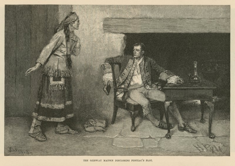 Die Ojibway-Maid enthüllt Pontiacs Plan von Howard Pyle