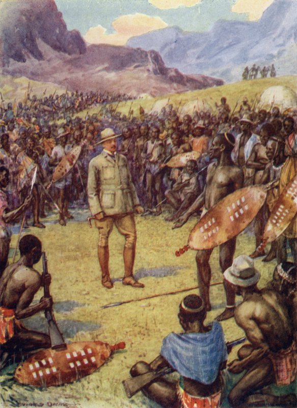 Cecil Rhodes, mit den Matabeles von Howard Davie