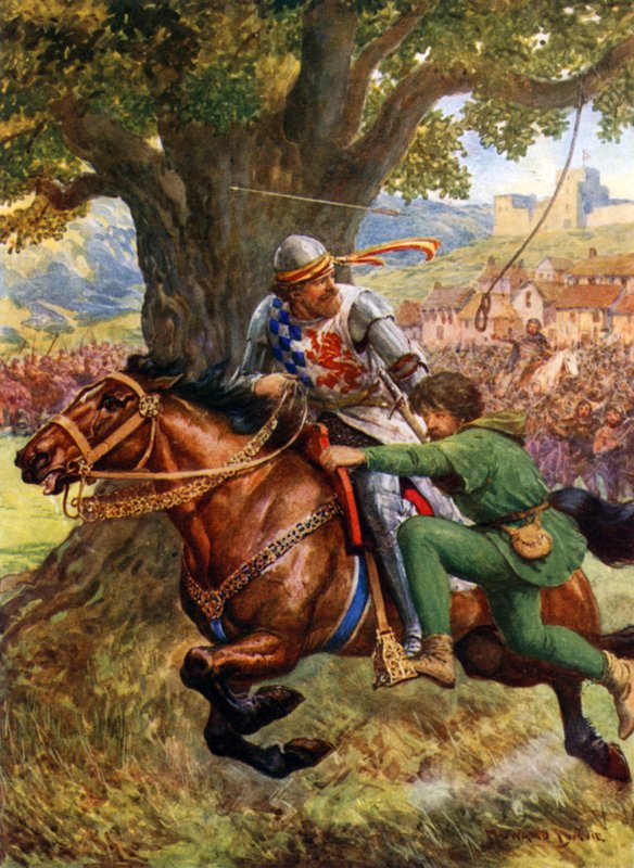 Robin Hood rettet Little John von Howard Davie