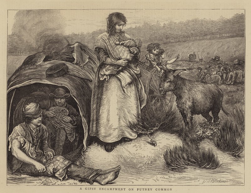 Ein Zigeunerlager auf Putney Common von Hubert von Herkomer
