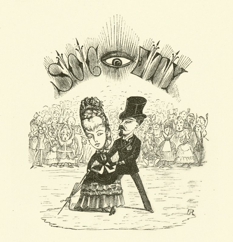 Gesellschaft, mit einem großen Auge von Hugh Rowley