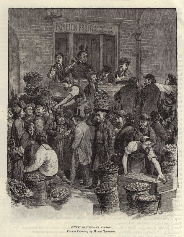 Auktion in Covent Garden von Hugh Thomson