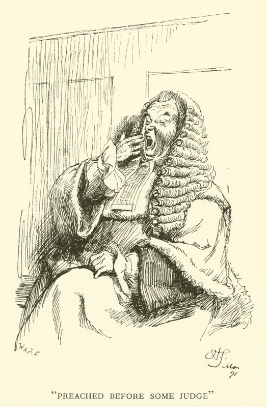 Vor einem Richter gepredigt (Gravur) von Hugh Thomson