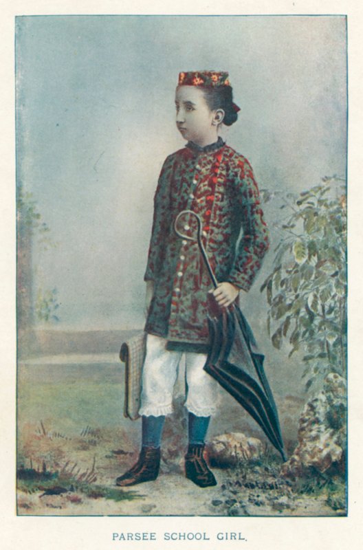 Indische Eingeborene: Parsee Schulmädchen von Indian photographer