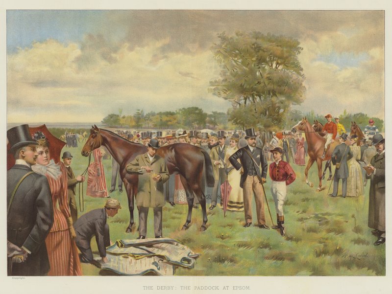 Das Derby, der Paddock in Epsom von Isaac J. Cullin