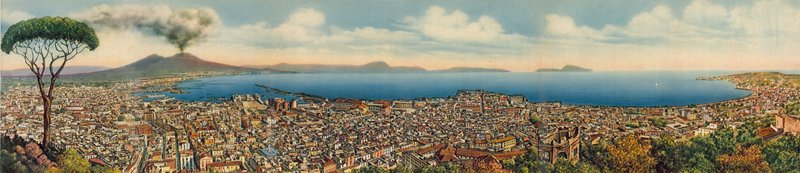 Neapel: Gesamtpanorama (Farbfoto) von Italian Photographer