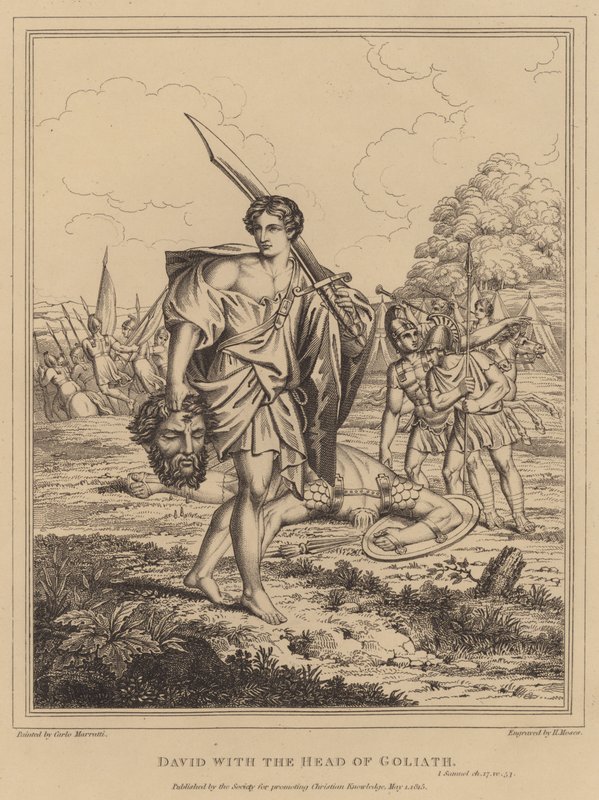 David mit dem Kopf von Goliath von Italian School