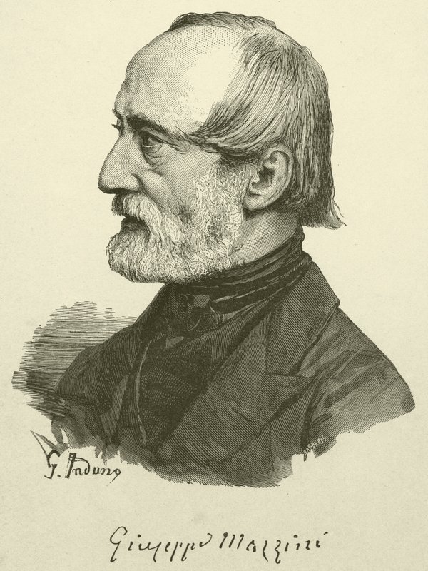 Giuseppe Mazzini (Gravur) von Italian School