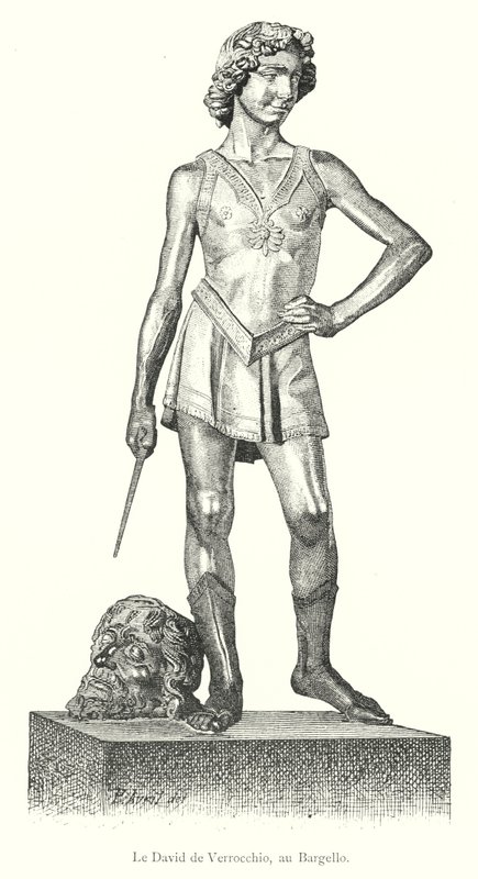 Der David von Verrocchio, im Bargello (Stich) von Italian School