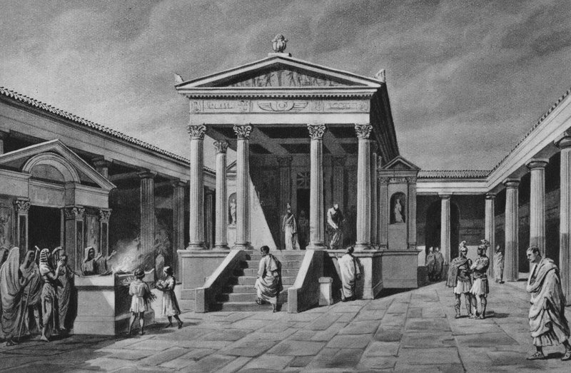 Pompeji: Tempel der Isis (Lithographie) von Italian School