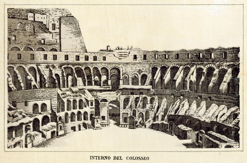 Rom: Innenansicht des Kolosseums von Italian School