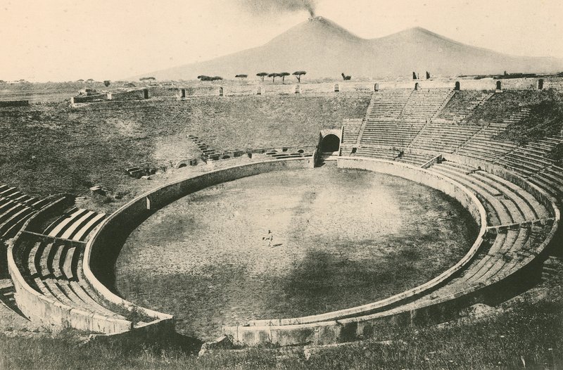 Das Panorama des Amphitheaters (Gravur) von Italian School