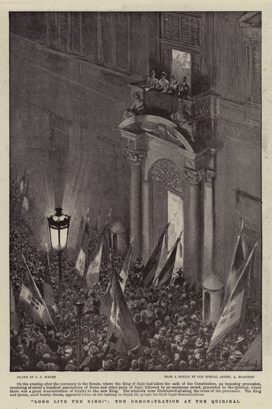 Lang lebe der König!, die Demonstration am Quirinal von J. J. Waugh