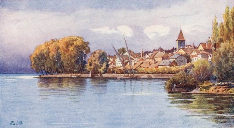 Cully aus Epesse, Herbst (Farblithografie) von J. Hardwicke Lewis