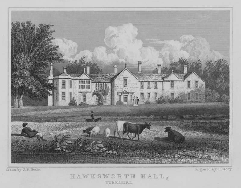 Hawksworth Hall, Yorkshire (Stich) von John Preston Neale