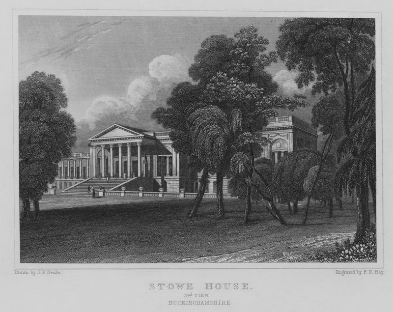 Stowe House, 2. Ansicht, Buckinghamshire von John Preston Neale