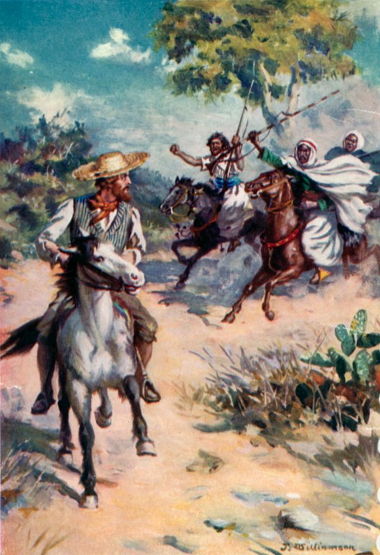 Mungo Park, verfolgt von maurischen Räubern von J. Williamson