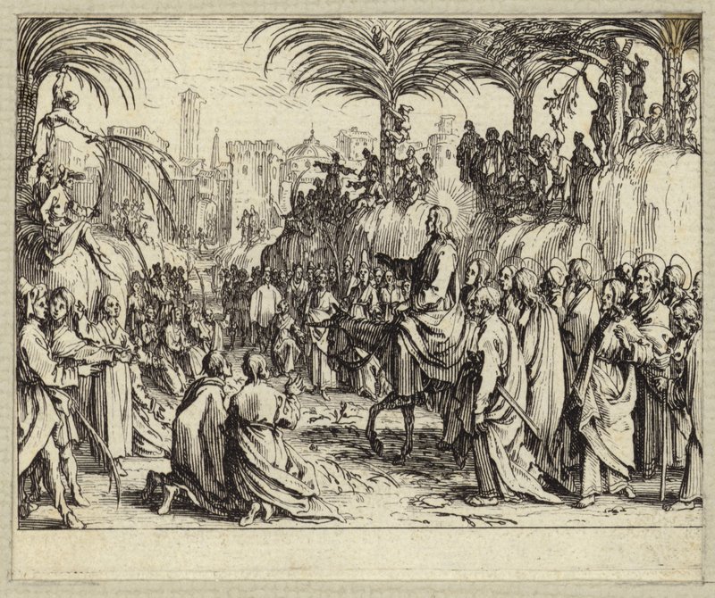 Jesus Christus zieht in Jerusalem ein (Stich) von Jacques (after) Callot