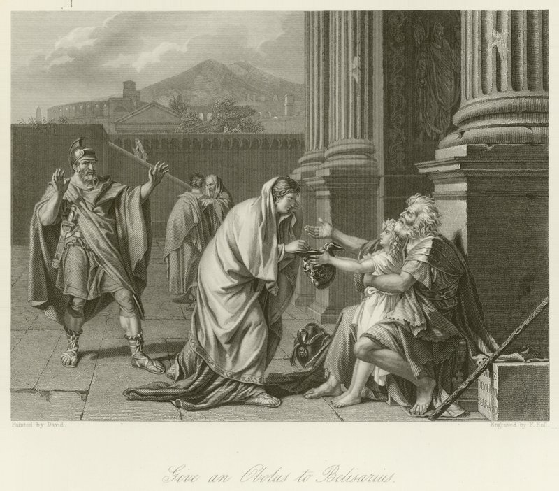 Belisarius bettelt um Almosen von Jacques Louis David