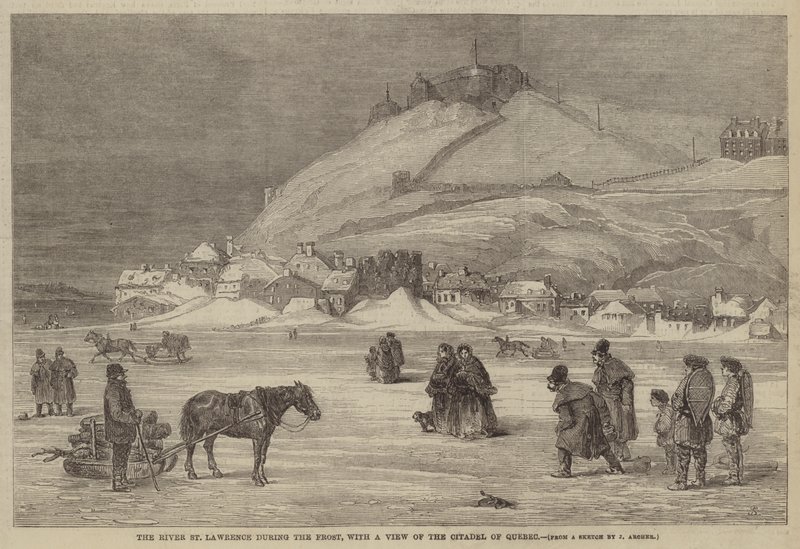 Der Fluss St. Lawrence während des Frosts, mit Blick auf die Zitadelle von Quebec von James Archer