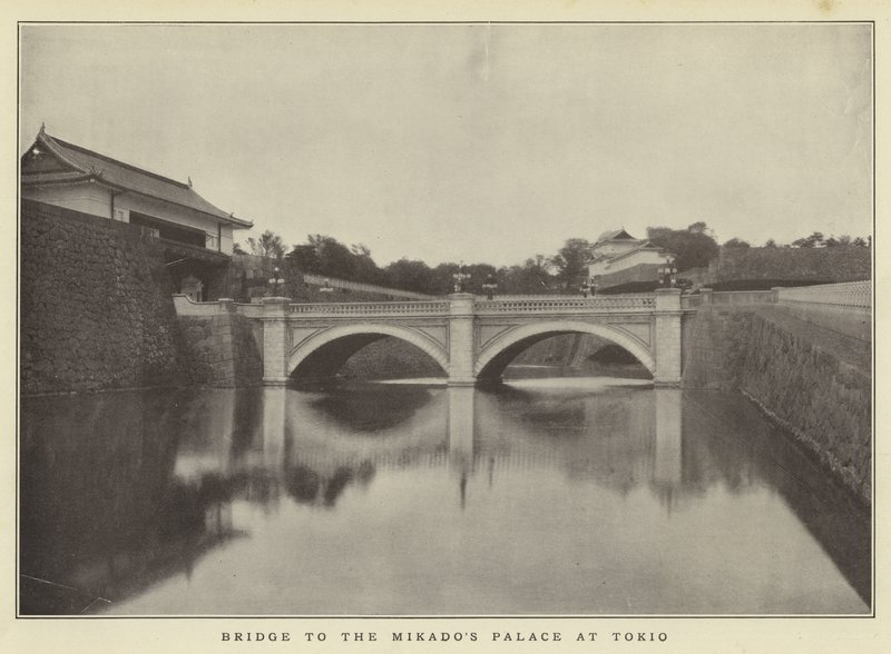 Brücke zum Palast des Mikado in Tokio von Japanese Photographer