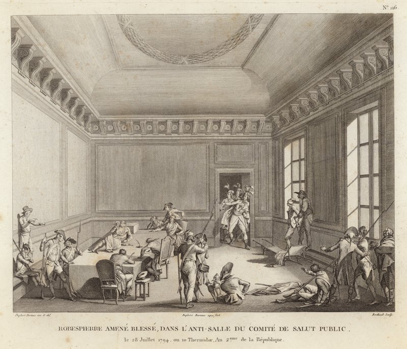 Maximilien de Robespierre führt einen Angriff an von Jean Duplessi Bertaux